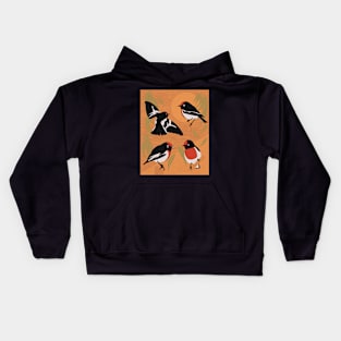 Red capped Robin gum leaves Kids Hoodie